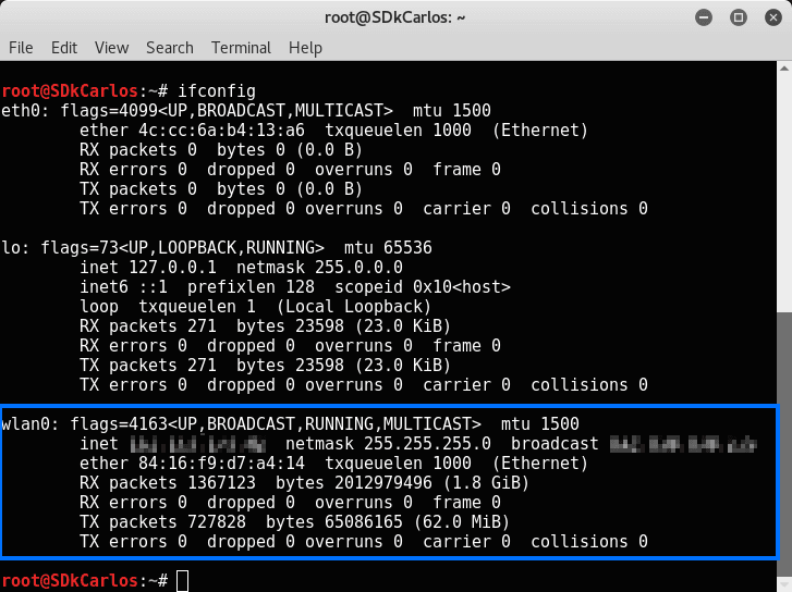 Ifconfig Kali Linux网络接口