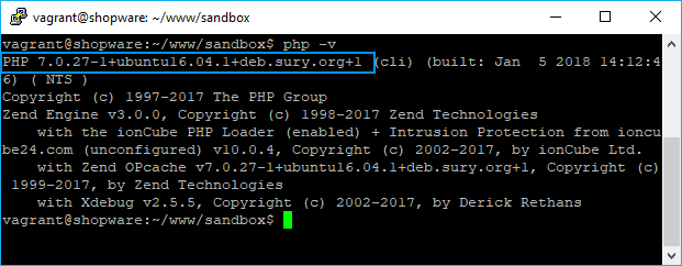 PHP 7.0 Ubuntu php -v