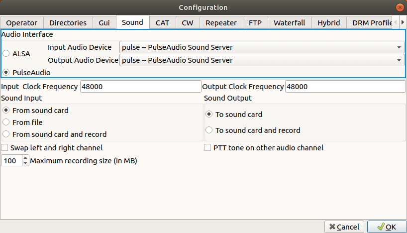 PulseAudio接口QSSTV Ubuntu