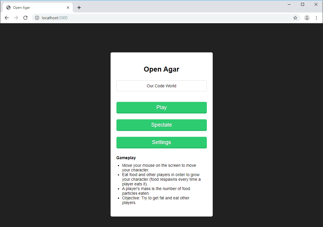 开源Agar.io登录页面
