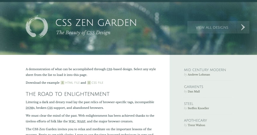 CSS工具：CSS Zen Garden 