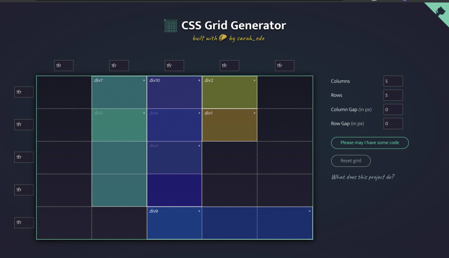 CSS资源：CSS Grid Generator