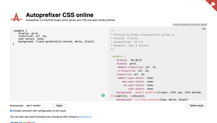 CSS工具：Autoprefixer﻿