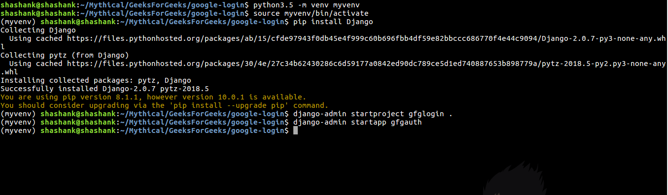 Python Django Google身份验证和从头开始获取邮件2